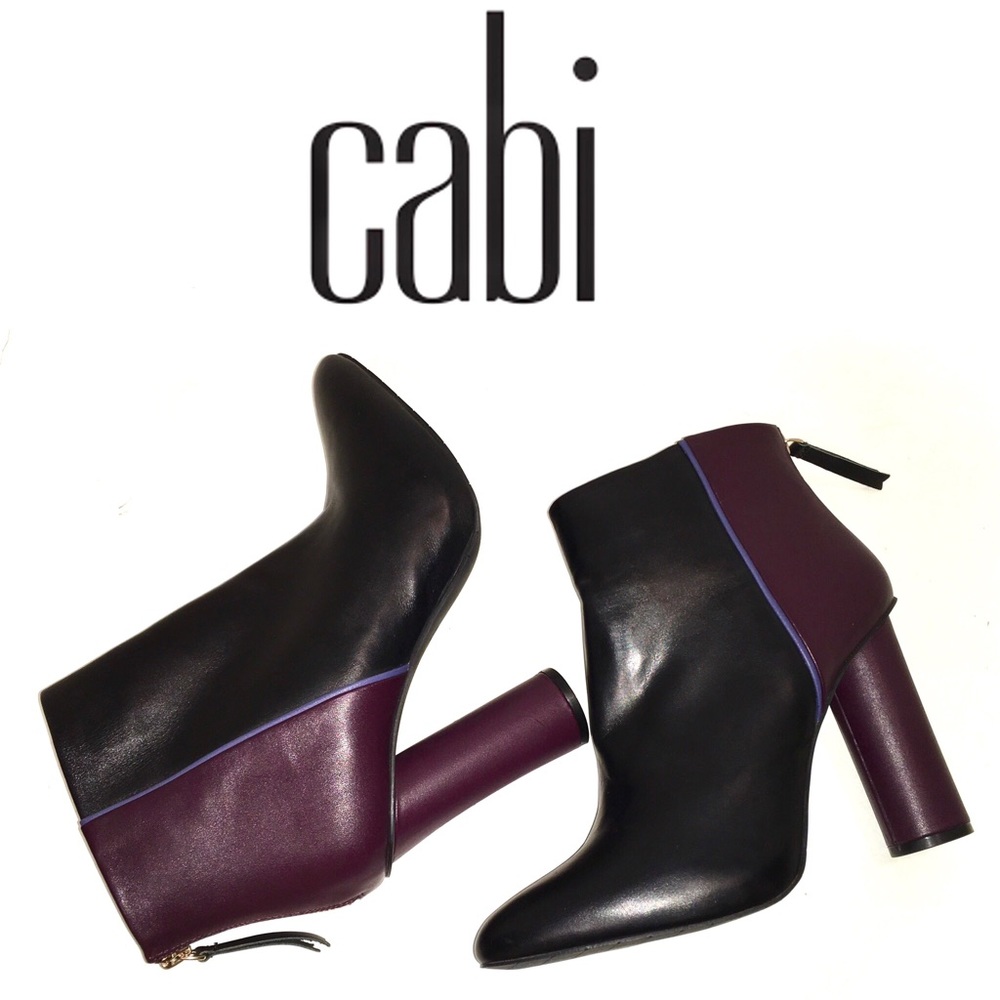 CABI Bisset black & wine ankle boots